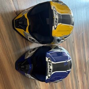 Men's Yellow and Blue Helmets
